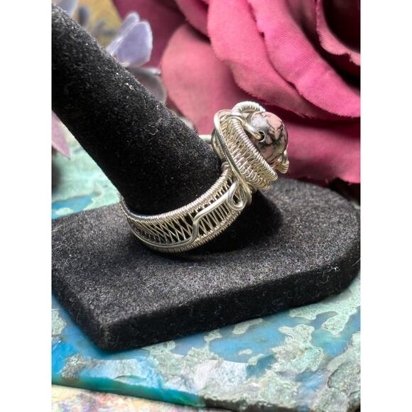 Artisan Rhodonite Ring Size 8 - Picture 6 of 10